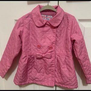 Waterproof girls quilted fleece lined jacket